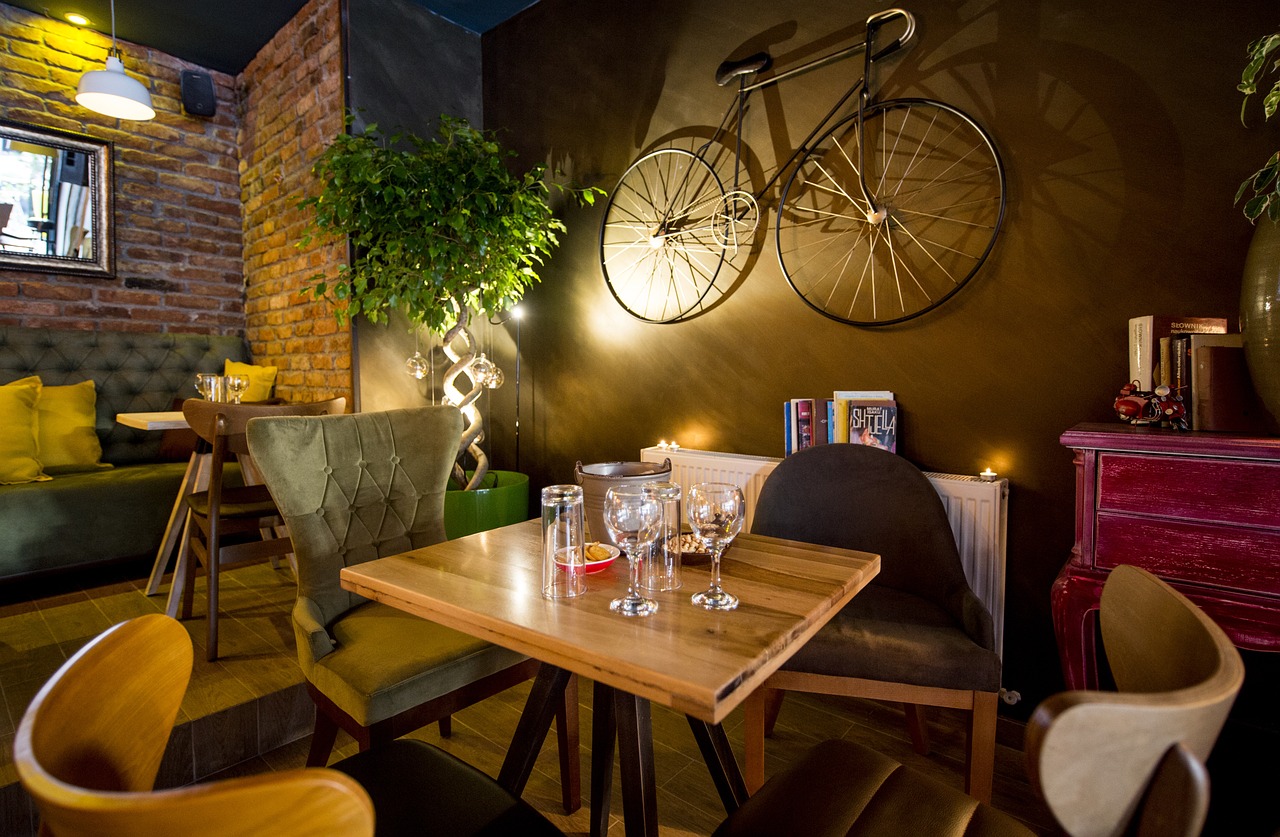 Bisikletli Romantik Kafe Dekorasyonu